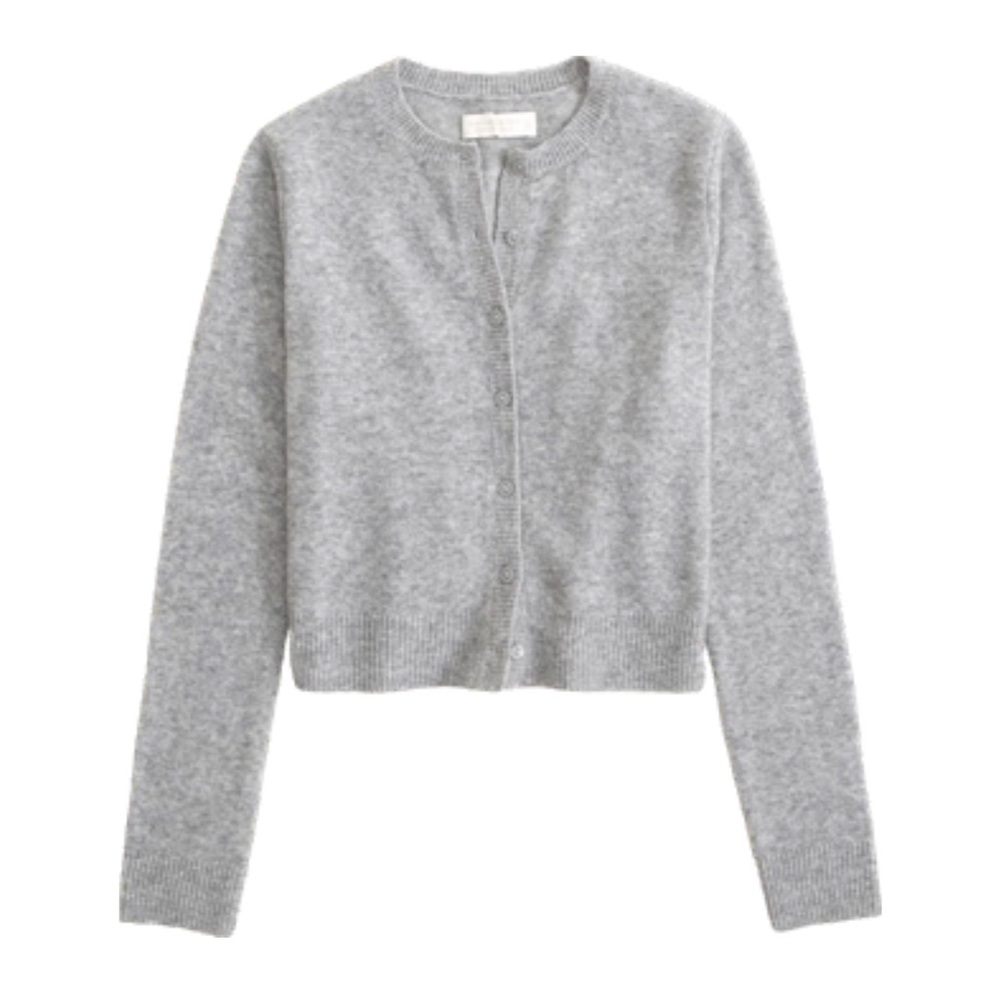 Abercrombie merino wool blend crew cardigan